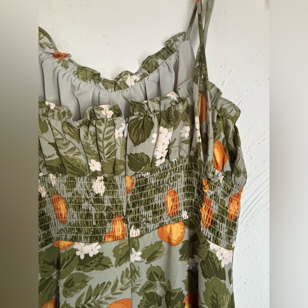 Commense Floral Green and Orange Women's Dress Size L - Picture 5 of 9